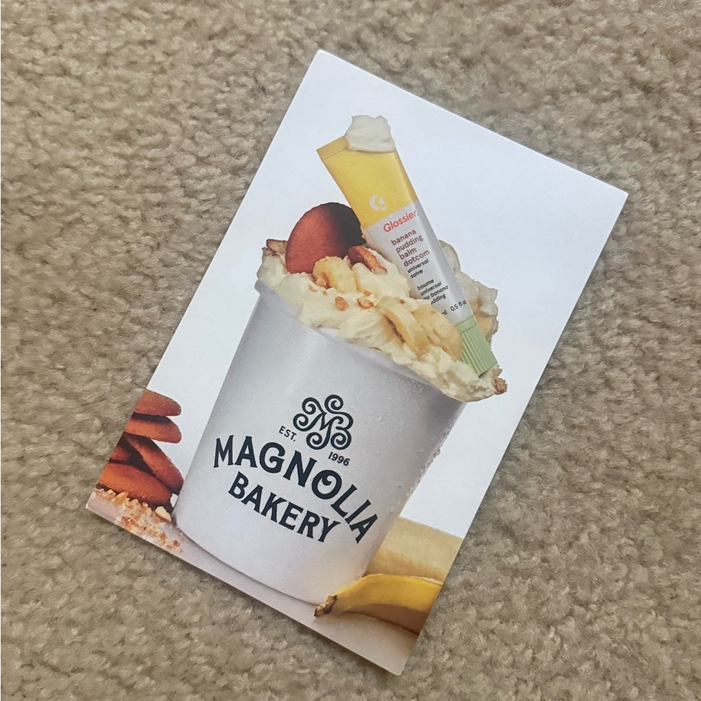 Glossier x Magnolia Bakery Banana Pudding PR Postcard